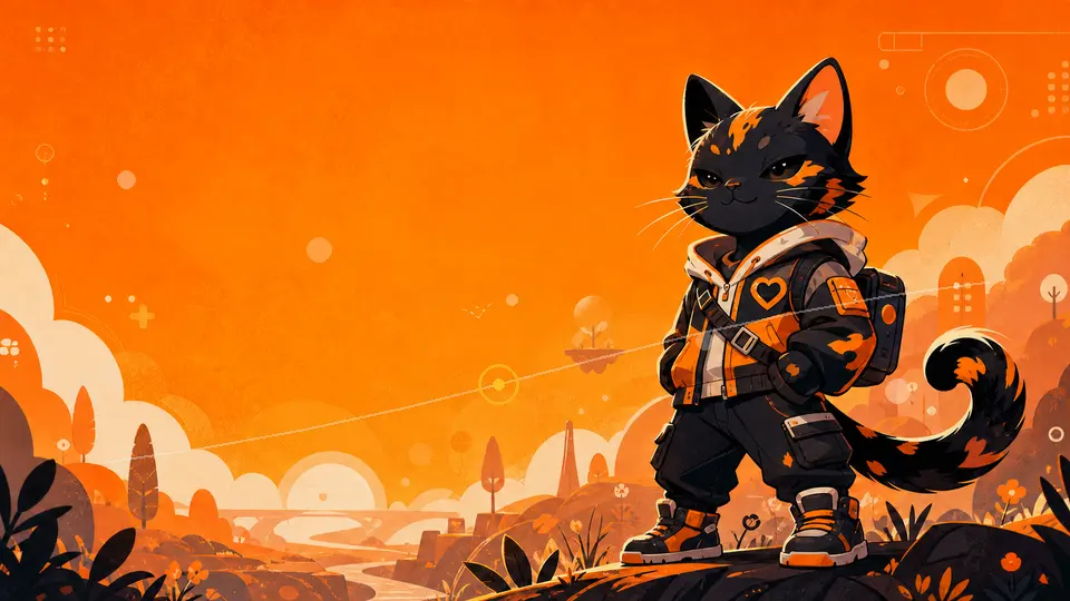 The Tort Co. protagonist in an animated game world with a path moving across the landscape
